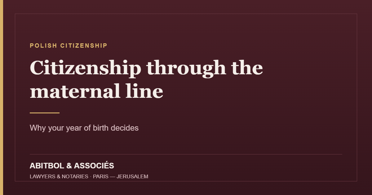 Polish citizenship through the maternal line